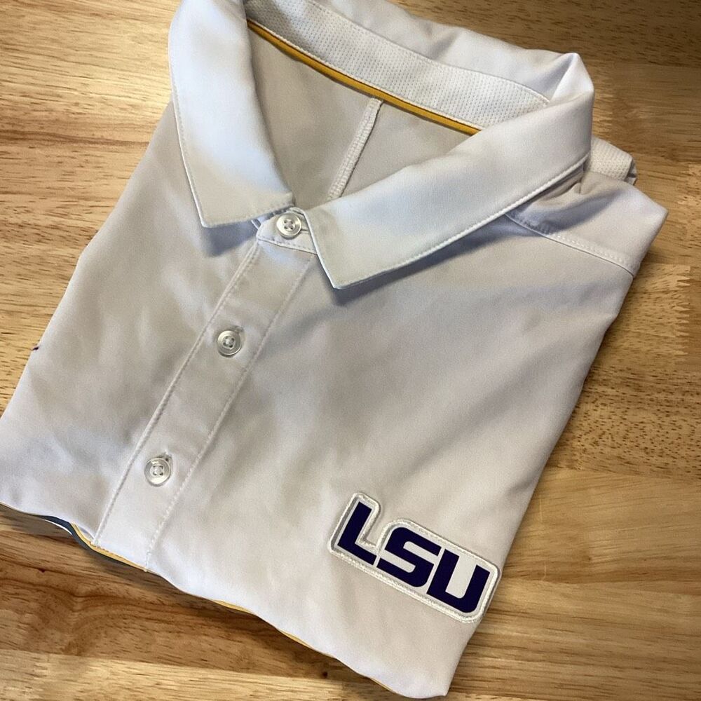 EUC Mens Nike LSU Tigers Sideline Drifit‎ Golf Polo- XL
